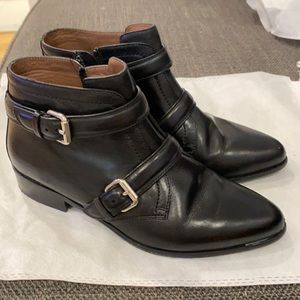 Tabitha Simmons black leather booties size 5